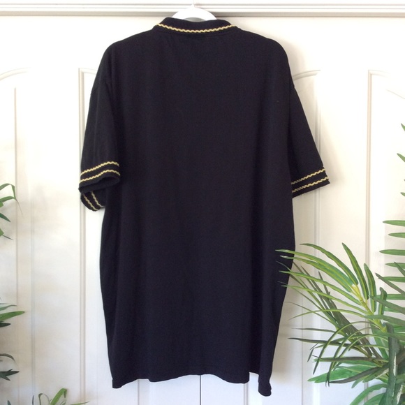 ASOS 6X Black W/Gold Braid Women’s Polo Shirt - Picture 2 of 6